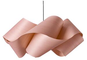 LZF LAMPS viseča svetilka Swirl, svetlo roza/nikljevo, Ø 54 cm, les, zatemnjen, Roza / rosé, Dnevna soba / jedilnica, Les, Dizajn