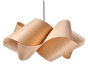 LZF LAMPS viseča svetilka Swirl, bukev/nikljevo barva, Ø 54 cm, les, zatemnjen, Les, Dnevna soba / jedilnica, Les, Dizajn