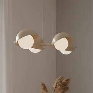 EMIBIG LIGHTING Visoka svetilka Boom 4, bež, steklo/jeklo, dolžina 60 cm, zatemnjen, Bež, Dnevna soba / jedilnica, Kovina, Sodobni