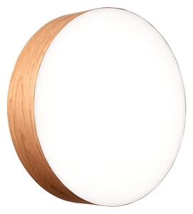 LZF LAMPS LED stenska svetilka Gea, barva češnjevega lesa, Ø 42 cm, les, zatemnjen, Les, Dnevna soba / jedilnica, Les, Dizajn