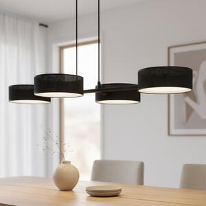 EMIBIG LIGHTING Visoka svetilka Drumz 4, črna, tkanina/jeklo, dolžina 80 cm, E14, zatemnjen, Črna, Dnevna soba / jedilnica, Tkanine / tekstil, Sodobni