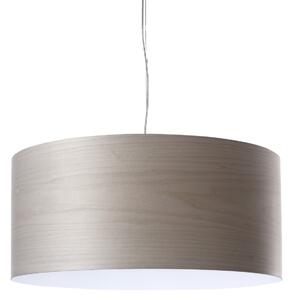 LZF LAMPS LED viseča svetilka Gea, siva, Ø 42 cm, les, zatemnjen, Siva, Dnevna soba / jedilnica, Les, Dizajn