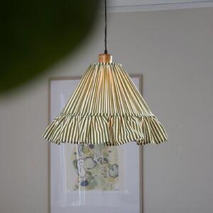 PR Home viseča svetilka Estrid, mahovo zelena, tkanina, Ø 40 cm, E27, zatemnjen, Zelena, Dnevna soba / jedilnica, Tkanine / tekstil, Podeželska hiša / Rustikalna