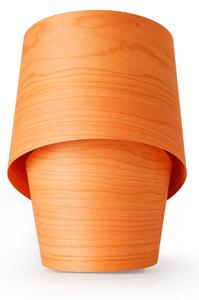LZF LAMPS namizna svetilka Tiny, oranžna, višina 22 cm, leseni furnir, Oranžna, Dnevna soba / jedilnica, Les, Dizajn
