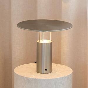 Piet Hein LED namizna svetilka Tempel280, srebrna, višina 24,5 cm, zatemnjen, Kovinska, spalnica, Aluminij, Dizajn