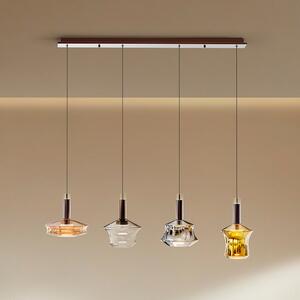 Schuller Valencia LED obesna svetilka Scarlett, barvita, dolžina 108 cm, steklo, 4-svetilna., zatemnjen, Večbarvna, Dnevna soba / jedilnica, Steklo