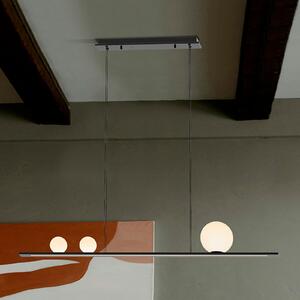 Schuller Valencia LED viseča svetilka Mila, črna, dolžina 120 cm, kovina, zatemnjen, Črna, Dnevna soba / jedilnica, Aluminij, Sodobni