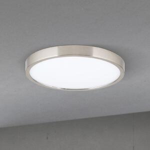 ORION LED stropna svetilka Disc, satinirana nikljeva barva, Ø 24 cm, CCT, zatemnjen, Kovinska, Dnevna soba / jedilnica, Aluminij, Sodobni