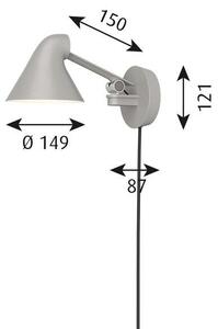 Louis PoulsenLouis Poulsen - NJP Box LED Stenska Svetilka 2700K Short Light Alu/Grey Louis Poulsen