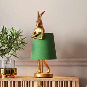 KARE Kare namizna svetilka Animal Rabbit, zlata/zelena, 68 cm, E14, Zlata / medeninasta, Dnevna soba / jedilnica, Plastika, Dizajn