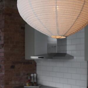 PR Home viseča svetilka Verona, bela, Ø 55 cm, tkanina, E27-LED, zatemnjen, Bela, Dnevna soba / jedilnica, Tkanine / tekstil