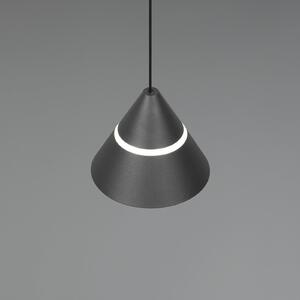 Trio Lighting LED obesna svetilka Romeo, Ø 14 cm, črna, kovina, CCT, Črna, Dnevna soba / jedilnica, Kovina, Sodobni