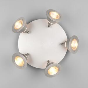Trio Lighting LED stropni reflektor Romeo, Ø 30 cm, nikljevo barva, 5-krilni., Kovinska, Dnevna soba / jedilnica, Kovina, Sodobni