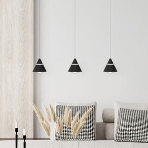 Trio Lighting LED obesna svetilka Romeo, dolžina 55 cm, črna, kovina, 3-svetilna., Črna, Dnevna soba / jedilnica, Kovina, Sodobni
