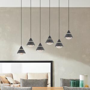 Trio Lighting LED viseča svetilka Romeo, dolžina 75 cm, črna, kovina, 6-svetilna., Črna, Dnevna soba / jedilnica, Kovina, Sodobni