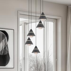 Trio Lighting LED viseča svetilka Romeo, Ø 28 cm, črna, kovina, 5-svetilna., Črna, Dnevna soba / jedilnica, Kovina, Sodobni