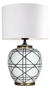 PR Home Namizna svetilka New York, bela, višina 61 cm, keramika, Bela, Dnevna soba / jedilnica, Tkanine / tekstil