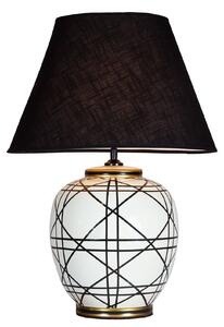 PR Home namizna svetilka New York, črna, višina 60 cm, keramika, Dnevna soba / jedilnica, Tkanine / tekstil