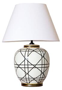 PR Home Namizna svetilka New York, bela, višina 60 cm, keramika, Bela, Dnevna soba / jedilnica, Tkanine / tekstil