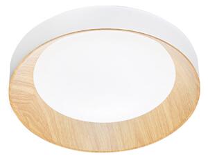 Luce Ambiente Design LED stropna svetilka Arka, Ø 40 cm, bela/leseni videz, kovina, CCT, Bela, Dnevna soba / jedilnica, Kovina, Sodobni