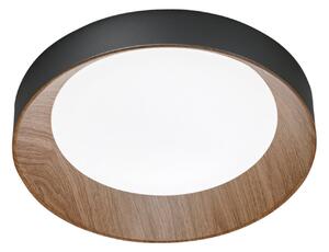 Luce Ambiente Design LED stropna svetilka Arka, Ø 40 cm, črna/leseni videz, kovina CCT, Črna, Dnevna soba / jedilnica, Kovina, Sodobni