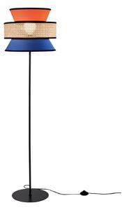 Luce Ambiente Design Stojna svetilka Gazebo, oranžna/modra/naravna, 147 cm, tkanina/ratan, Oranžna, Dnevna soba / jedilnica, Tkanine / tekstil
