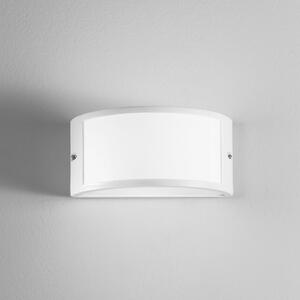 INTEC Zunanja stenska svetilka Austin, bela, širina 25 cm, kovina, IP54, zatemnjen, Bela, Aluminij, Sodobni
