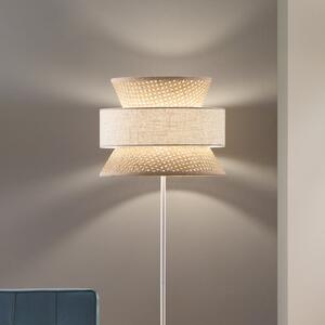 Luce Ambiente Design Stojna svetilka Gazebo, naravna/bež, višina 147 cm, ratán/tkanina, Bež, Dnevna soba / jedilnica, Les