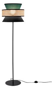Luce Ambiente Design Stojna svetilka Gazebo, zelena/črna/naravna, 147 cm, tkanina/ratan, Zelena, Dnevna soba / jedilnica, Tkanine / tekstil