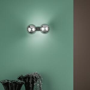 Luce Ambiente Design Stenska svetilka HONEY, višina 34 cm, črna/dimno siva, z dvema kriloma, zatemnjen, Črna, Dnevna soba / jedilnica, Steklo