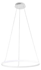 Luce Ambiente Design LED viseča svetilka Axis, Ø 60 cm, bela, kovina, CCT, Bela, Dnevna soba / jedilnica, Kovina, Sodobni