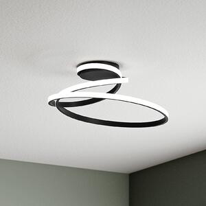 Luce Ambiente Design LED stropna svetilka COASTER, črna, dolžina 50 cm, kovina, CCT, Črna, Dnevna soba / jedilnica, Aluminij, Sodobni