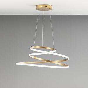 Luce Ambiente Design LED viseča svetilka COASTER, zlata barva, Ø 60 cm, kovina, CCT, Zlata / medeninasta, Dnevna soba / jedilnica, Aluminij, Sodobni