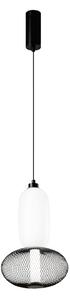 Luce Ambiente Design LED viseča svetilka INKAS, višina 41 cm, črna, steklo/kovina, CCT, Črna, Dnevna soba / jedilnica, Steklo