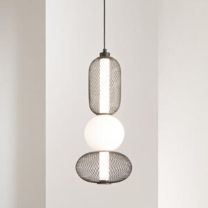 Luce Ambiente Design LED viseča svetilka INKAS, višina 53 cm, črna, steklo/kovina, CCT, Črna, Dnevna soba / jedilnica, Steklo