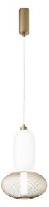 Luce Ambiente Design LED viseča svetilka INKAS, višina 41 cm, zlata barva steklo/kovina CCT, Zlata / medeninasta, Dnevna soba / jedilnica, Steklo