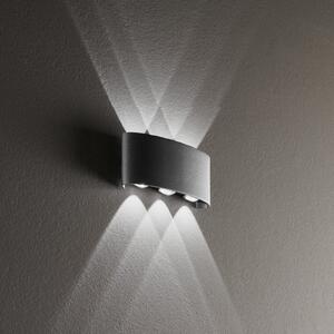 INTEC LED zunanja stenska svetilka Betle, antracit Širina 17 cm Kovina CCT, Črna, Aluminij, Sodobni