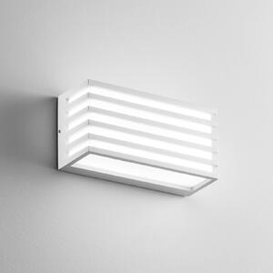 INTEC LED zunanja stenska svetilka Dukrot, bela, širina 22 cm, kovina, Bela, Aluminij, Sodobni