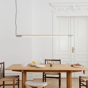 GEJST viseča svetilka Radent, jekleno siva, dolžina 138 cm, G13 LED, Kovinska, Dnevna soba / jedilnica, Kovina