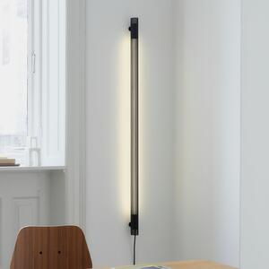 GEJST stenska svetilka Radent, črna, višina 135 cm, G13 LED, Črna, Dnevna soba / jedilnica, Kovina
