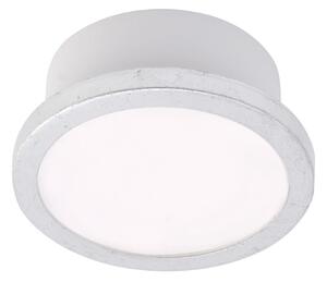 LIGHTME LightMe Stropna svetilka Aqua Uno, Ø 11 cm, listno srebro, IP44, Kovinska, Kopalnica, Aluminij, Sodobni