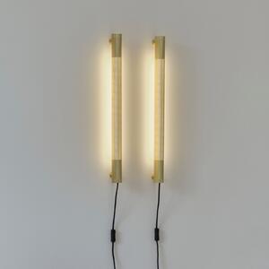 GEJST stenska svetilka Radent vtič, medenina, višina 70 cm, G13 LED, Zlata / medeninasta, Dnevna soba / jedilnica, Kovina