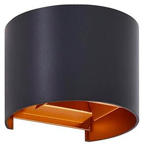 LindbyLindby - Nivar Round LED Zunanja Stenska Svetilka Black/Gold Lindby