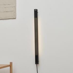 GEJST stenska svetilka Radent vtič, črna, višina 70 cm, G13 LED, Črna, Dnevna soba / jedilnica, Kovina