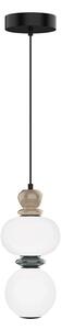 Viokef LED obesna svetilka Gemma, višina 32 cm, barvna, steklo/keramika/kovina, Večbarvna, Dnevna soba / jedilnica, Steklo