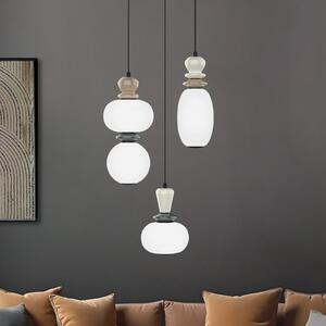 Viokef LED obesna svetilka Gemma, Ø 38 cm, barvna, steklo/keramika, 3-svetilna., Večbarvna, Dnevna soba / jedilnica, Steklo