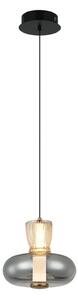 Viokef LED viseča svetilka Sire, Ø 22 cm, dimno siva/bronasta, kovina/steklo, Siva, Dnevna soba / jedilnica, Kovina