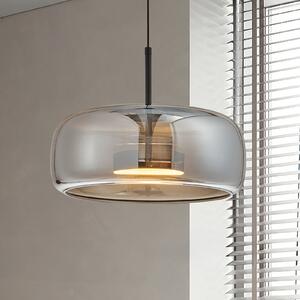 Viokef LED viseča svetilka Deco, dimno siva/črna, Ø 33 cm, steklo, Siva, Dnevna soba / jedilnica, Steklo