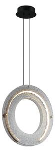 Viokef LED obesna svetilka Tamara, dimno siva, Ø 40 cm, steklo/kovina, Siva, Dnevna soba / jedilnica, Steklo, Sodobni