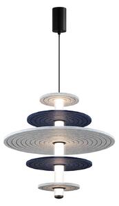 Viokef LED viseča svetilka Azul, višina 46 cm, modra/siva/črna, filc, Siva, Dnevna soba / jedilnica, Plastika